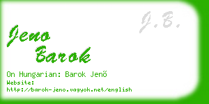 jeno barok business card